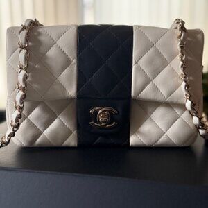Chanel Flap Bag - Black/Ivory/Gold